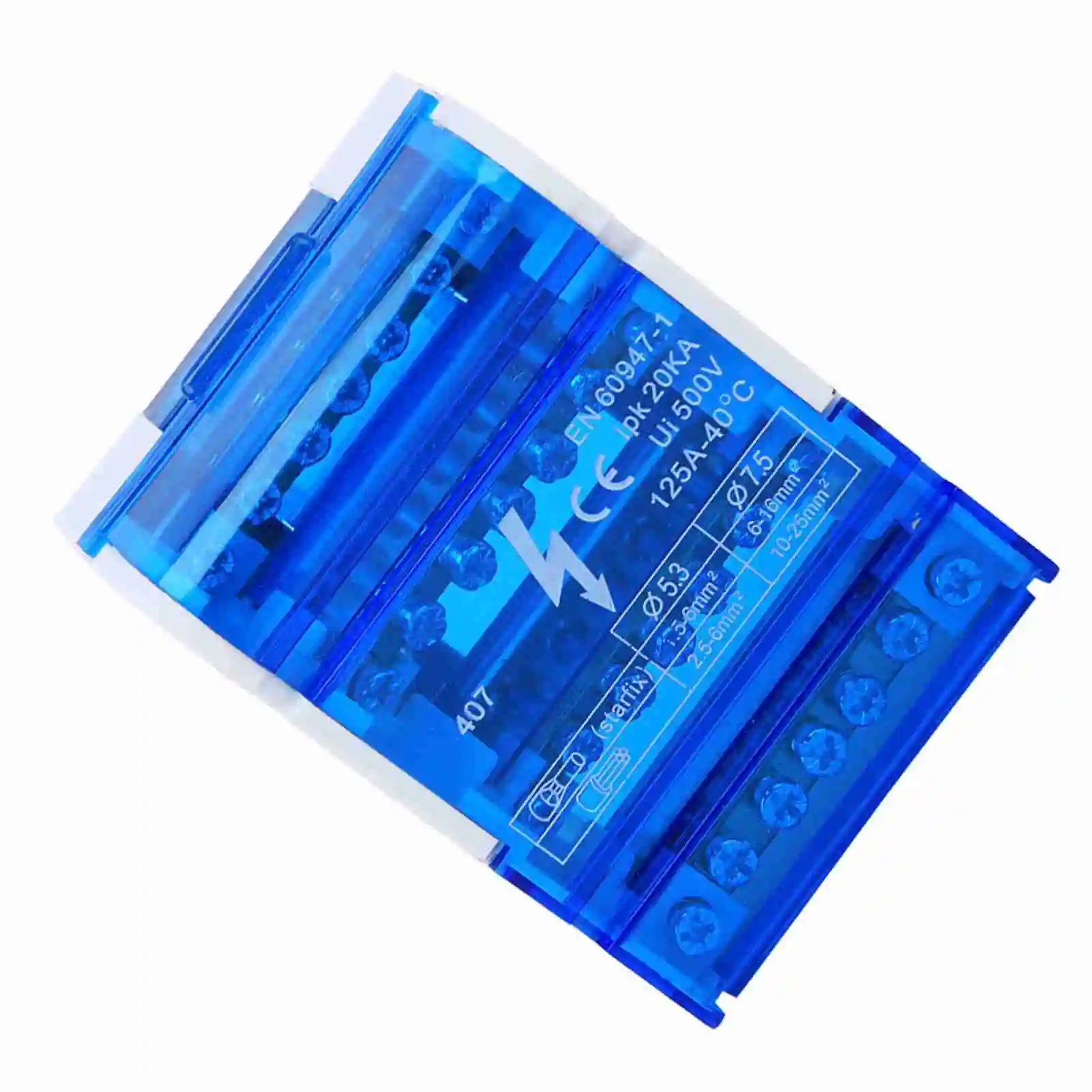 407 Terminal Distribution BoxDin Rail 4-Level Single Phase Junction Case With Transparent Cover