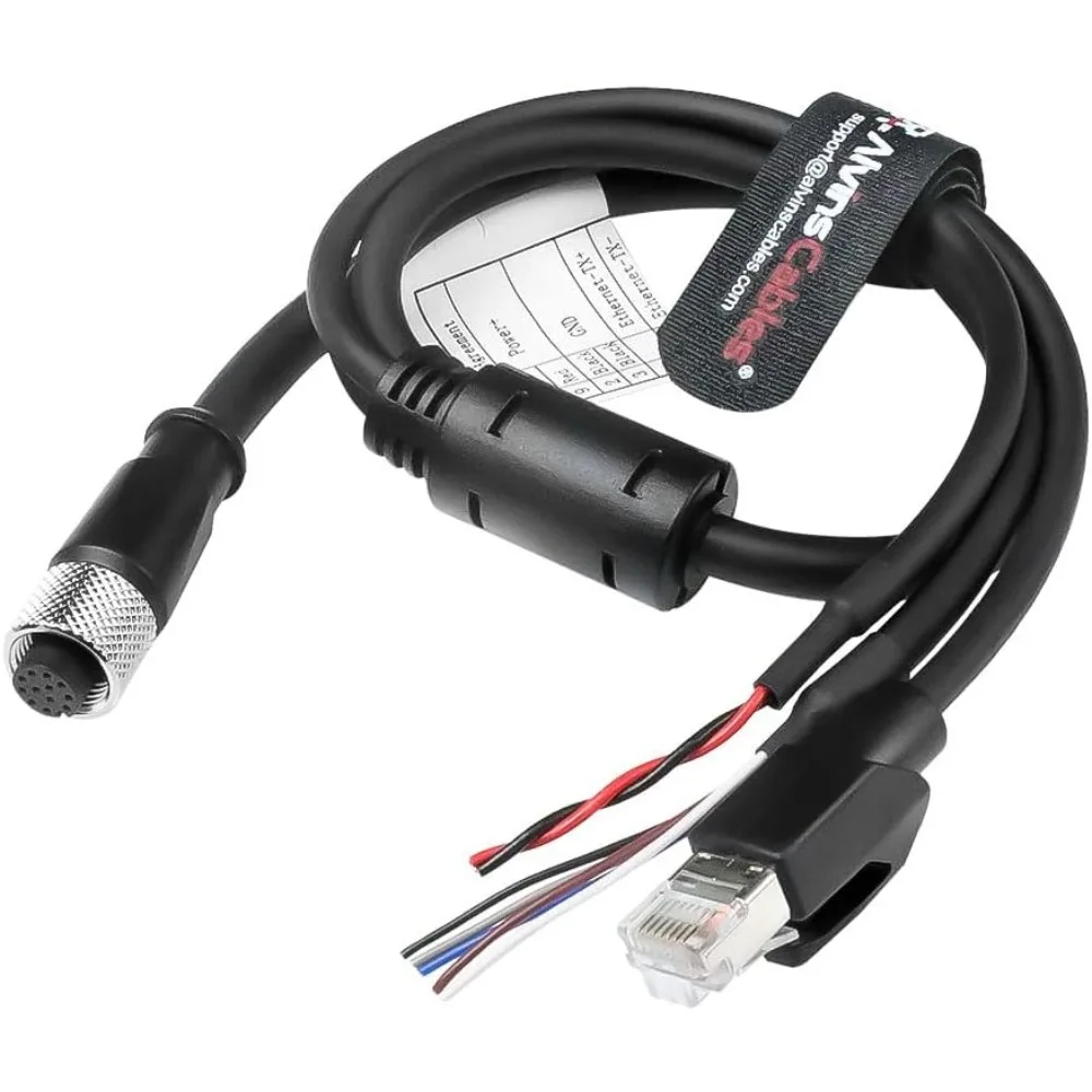 Alvin's Cables M12 12 Pin Power Functional Ethernet Cable for DJI Livox HAP(TX) Mid-70 Mid-360 LiDAR Sensor, M12 Aviation 12 Pin