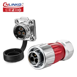 CNLINKO M20 Waterproof IP68 Connector Heavy Duty 2/3/4/5/7/9/12 Pin Metal Shell Wire Soldering Panel Mounting Power Connectors