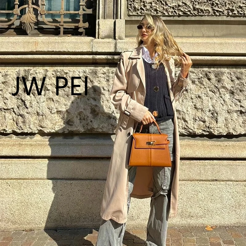 

JWPEI Leather Tote Bag - Versatile Trapezoid Crossbody Purse for Women, Fashion Top Handle Bag