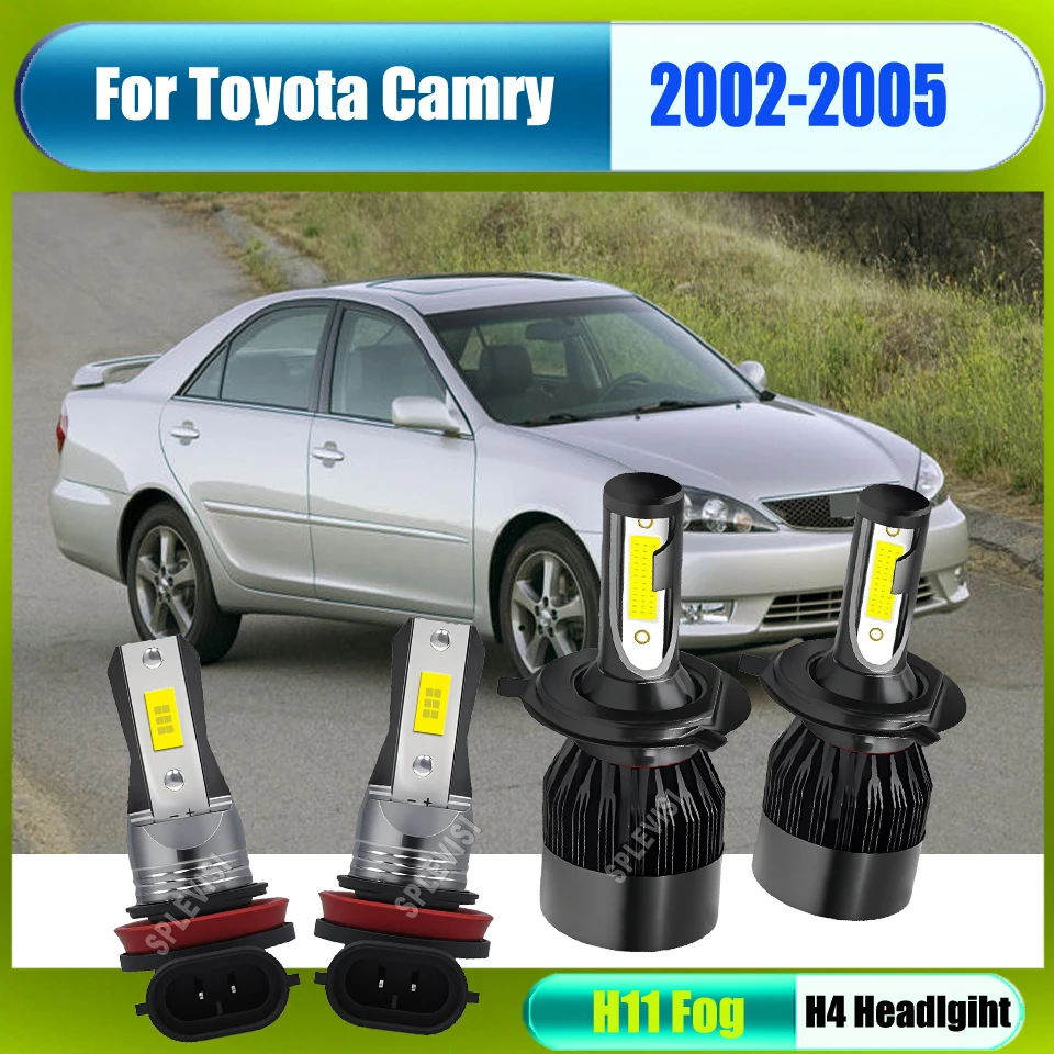 

9-16v H4 H11 LED Headlight Fog Light Bulbs - Plug and Play Easy Replace Halogen bulbs For Toyota Camry 2002 2003 2004 2005