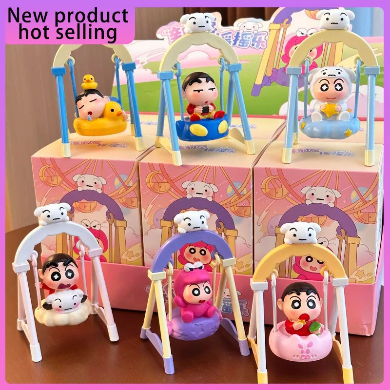 

New Cute Toy Crayon Shin-Chan Swinging Trendy Blind Box Toys Statues For Boys Collection Models Desktop Ornaments Christm Gifts
