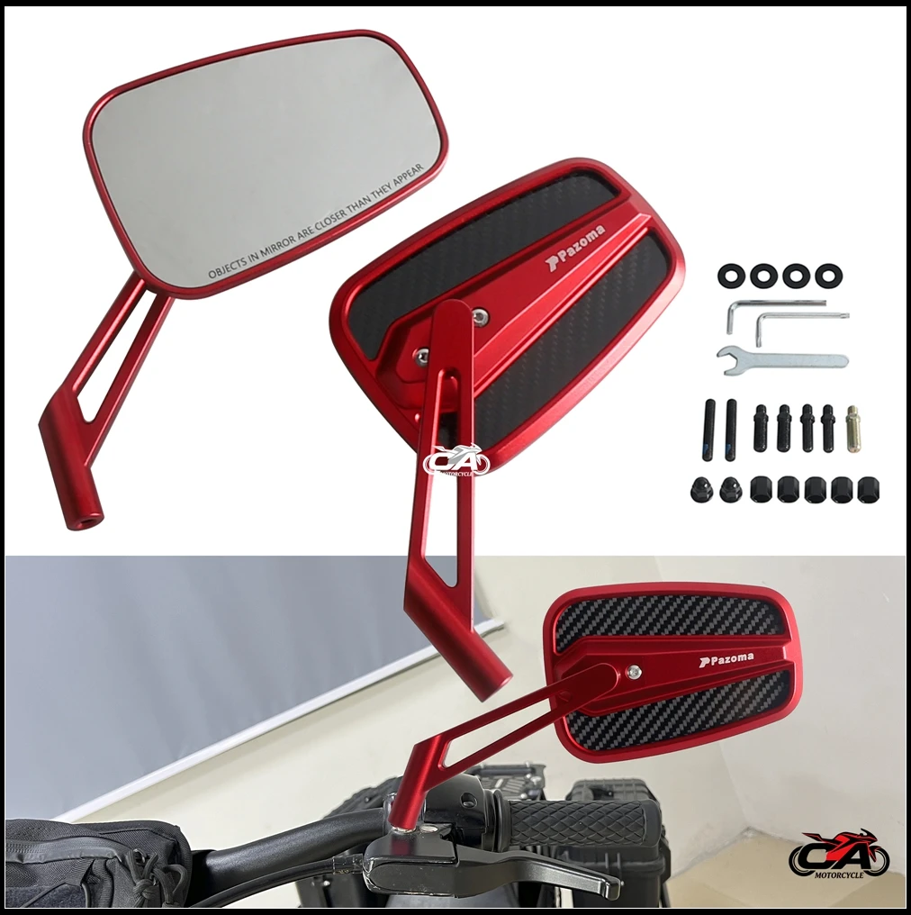 Touring Side View Mirrors For Harley Road King Electra Glide Street Glide Road Glide Ultra Limited 8/10mm Thread Rearview Mirror