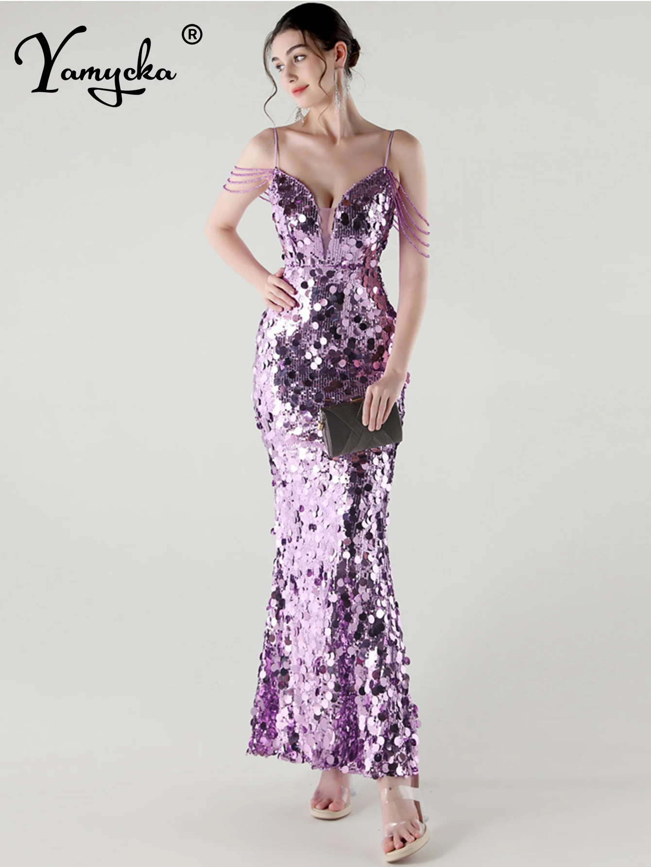 

Sexy backless wedding party long dresses women elegant luxury birthday sequin summer dress woman prom evening dresses vestidos