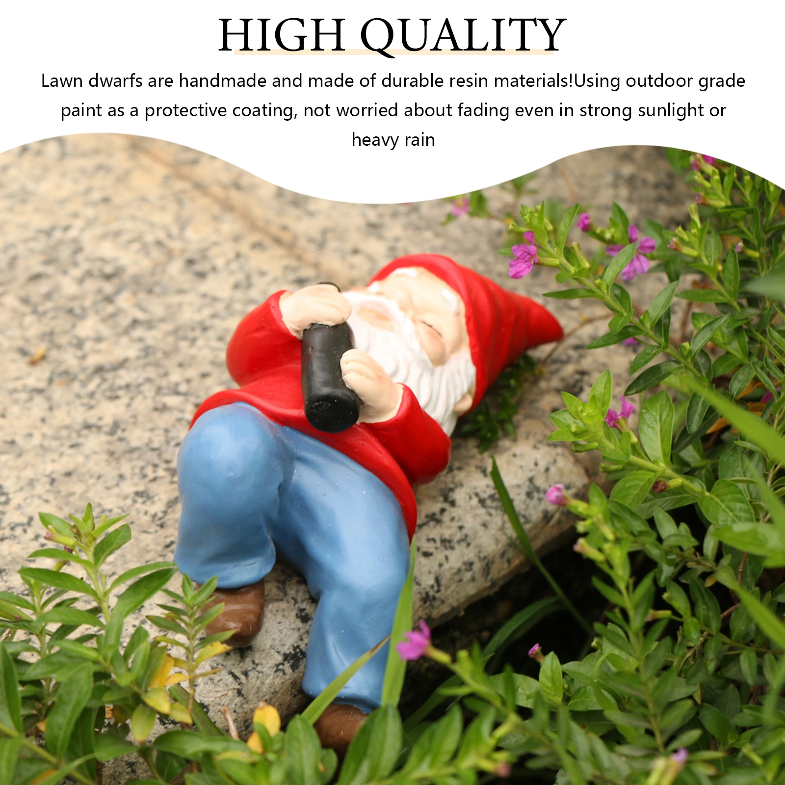 

Creative Garden Ornaments Cartoon Garden Dwarf Statue Naughty Drunken Garden Gnome Statue Model For Indoor Outdoor Courtyard