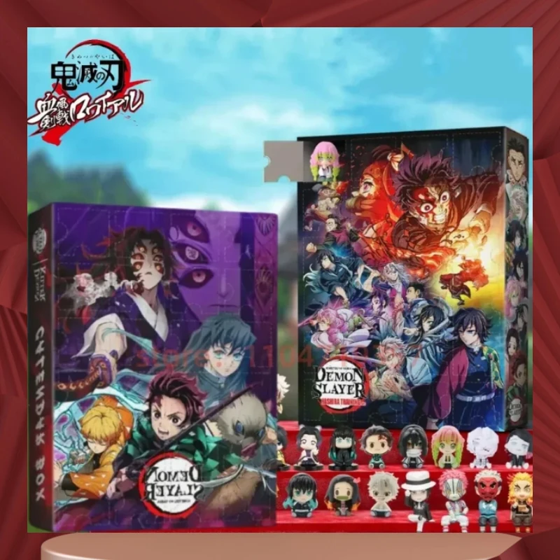 2D 아크릴 평면 비입체적 귀멸의 칼날 어드벤트 캘린더 크리스마스 카운트다운 캘린더 애니메이션 피규어 24일 박스 장난감 선물