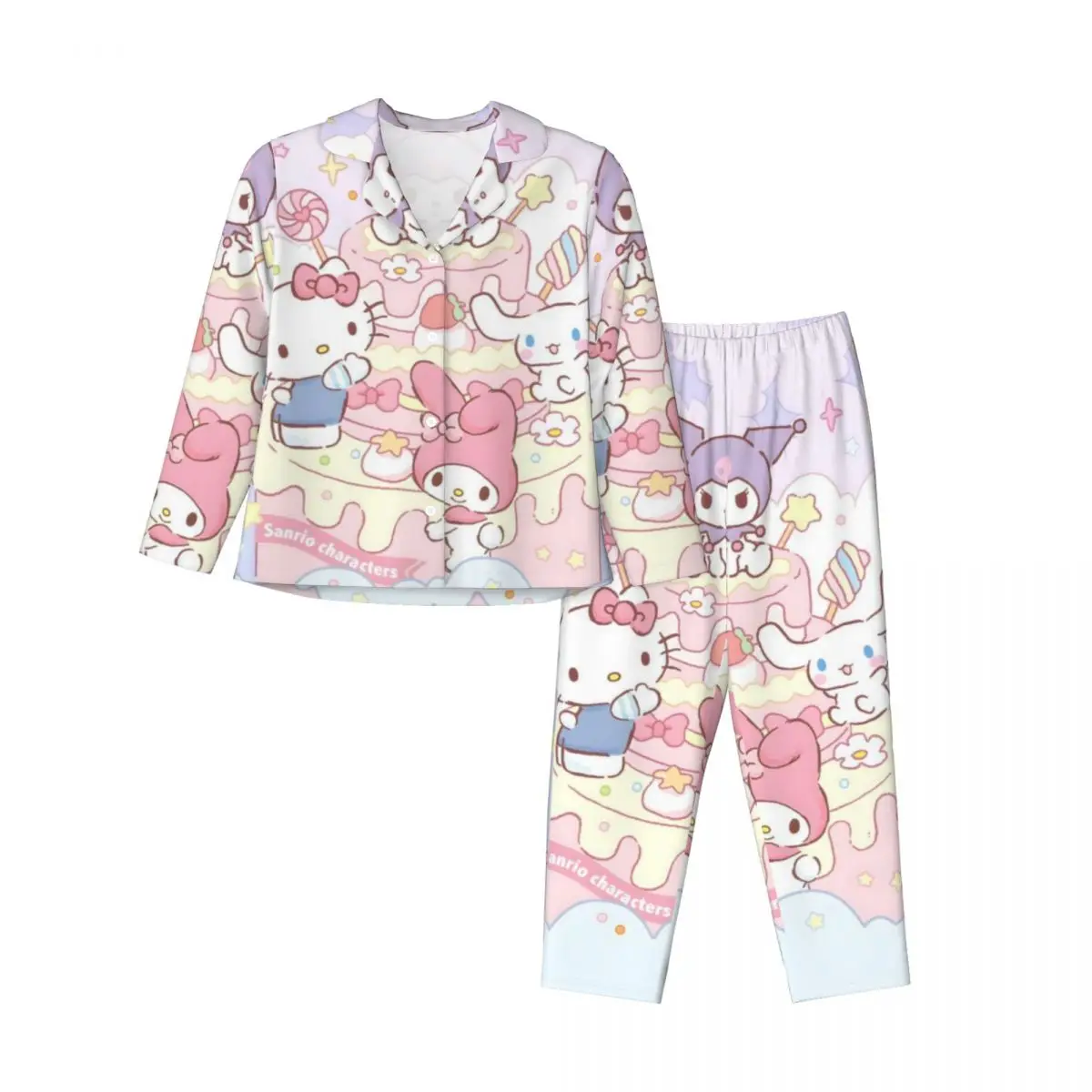 

Sanrio Kuromi Women Pajamas 2 Pieces Set Loungewear pyjama pour femme