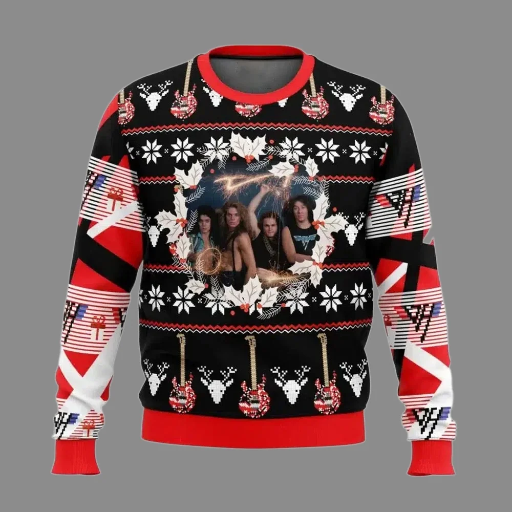 فان هالين عيد الميلاد الكرتون الرسوم المتحركة الرجال والنساء البلوزات 2026 موضة جديدة زوجين هوديس وبلوزات حفلة الشارع