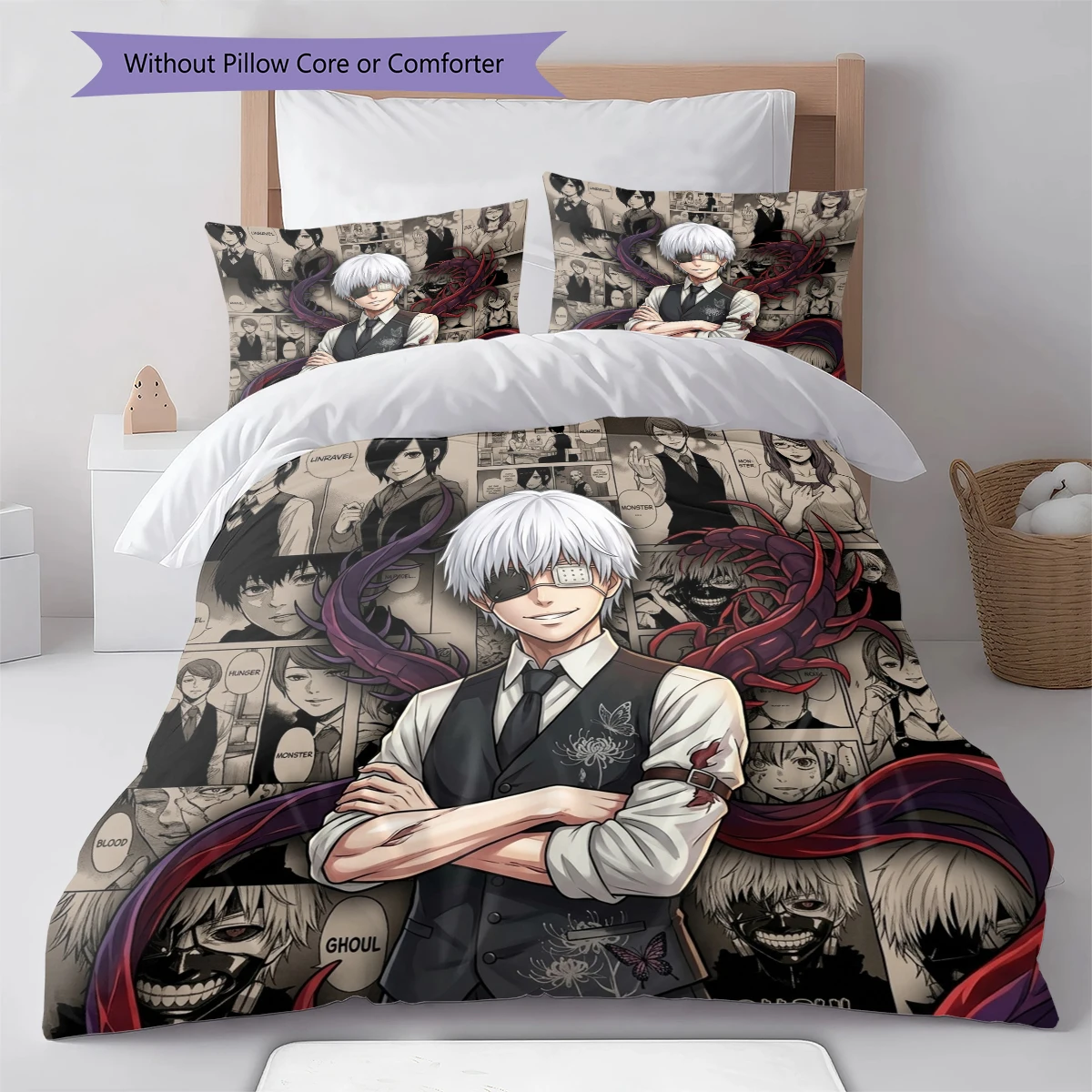Tokyo Ghoul Duvet Cover Comfortable Cozy, Children Bedding Gift Set, Extra Large  Multiple Sizes -HE135