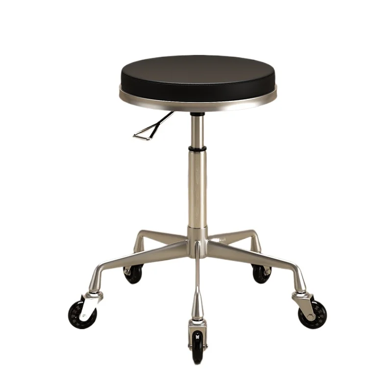 Professional Hydraulic Swivel Salon Stool with Wheels Adjustable PU Leather Stylist Chair for Nail Spa Beauty Salon Furniture