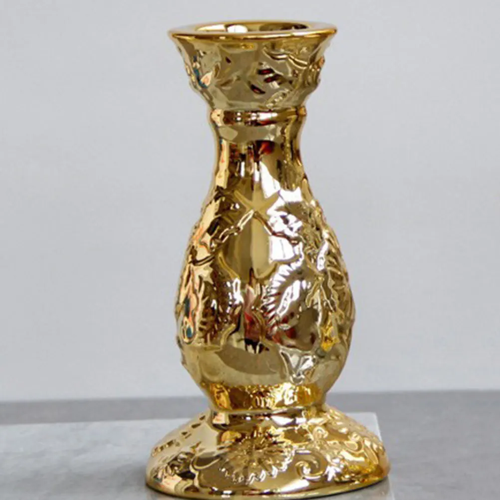 Supporto per pilastro in ceramica goffrata Stile europeo Modello oro argento Centrotavola da tavolo Supporto per matrimonio Casa Giardino