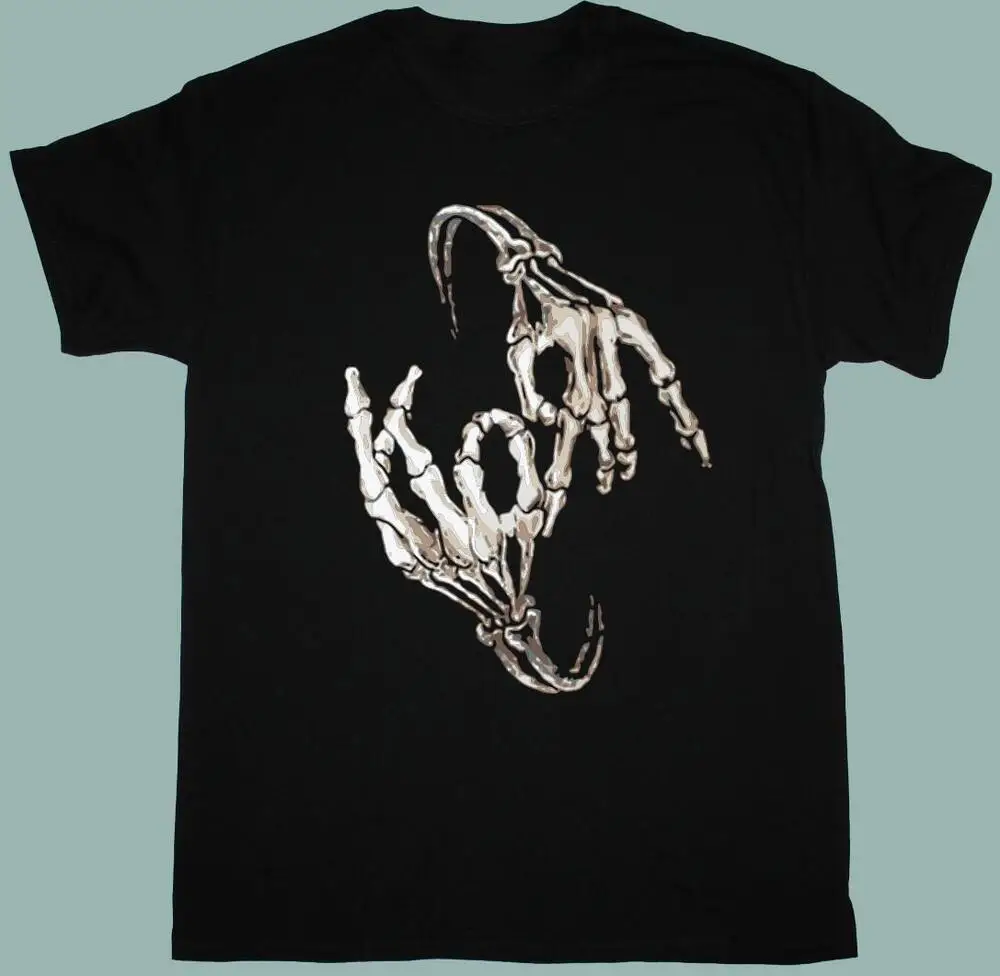 

Korn Skeleton Fingers T-Shirt Black Cotton, gift forr fans