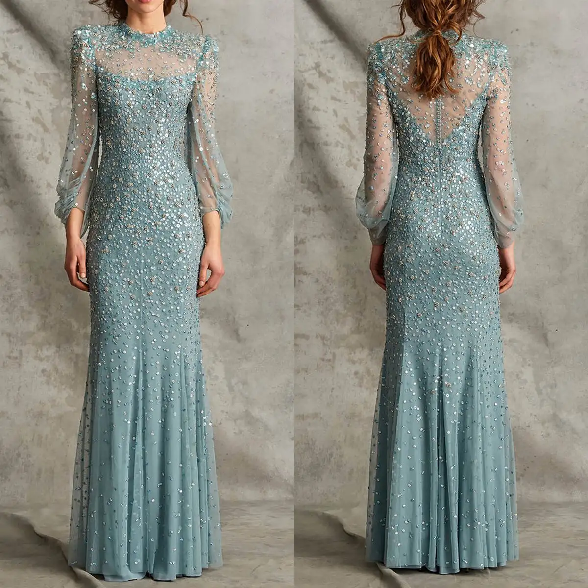 Classic Evening Dresses Mermaid Jewel Sequins Court Gown Party dresses Formal occasion New Arrivals Vestido De Noite Custom Made