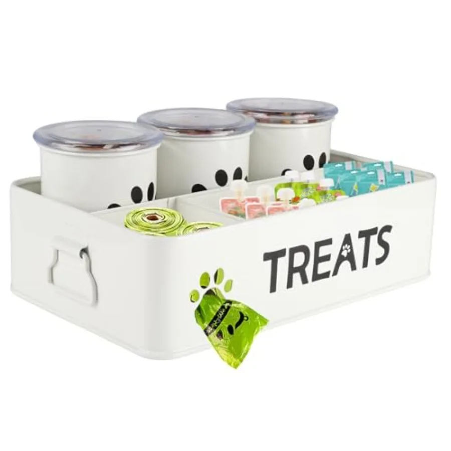 

28oz Metal Dog Treat Container Set of 3, Dog Treat Jars with Airtight Lids, Cat Treat Jar, Dog Treat Canister for Countertop, C