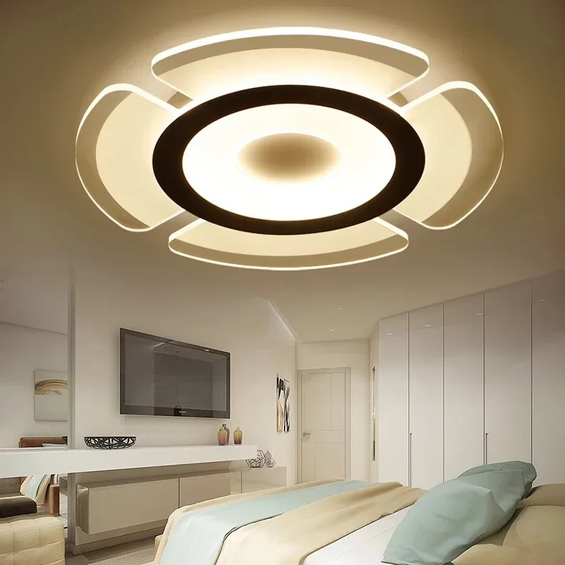 LED master bedroom simple modern sweet romantic ceiling lamp creative fashion round room slim living room lamps