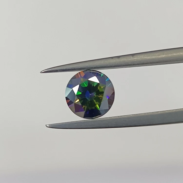 

SICGEM Custom Coated Blue Colorful VVS1 Brilliant Round Moissanite Pass Diamond