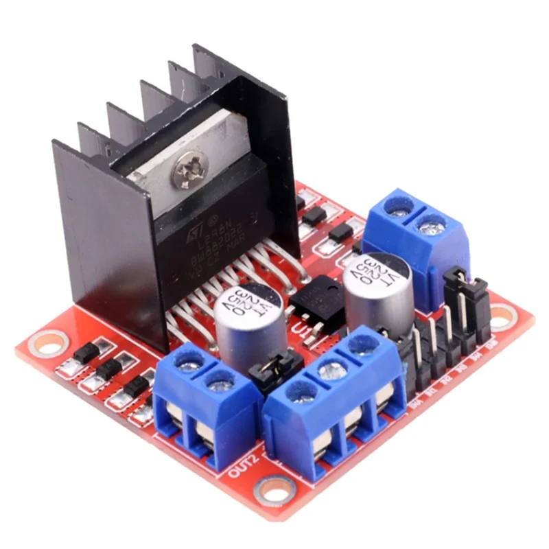 Módulo L298N Módulo de placa controladora de motor paso a paso de puente H dual 2A/25W, adecuado para robots y coches inteligentes