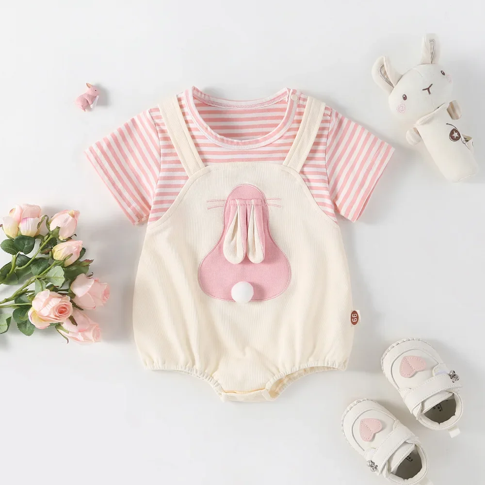 

Sleeve Jumpsuit Infant Clothing Costume Clothes 3 6 9 12 18 24 months Small Kid Baby Boys Girls Romper Cotton Cute Rabbit Short