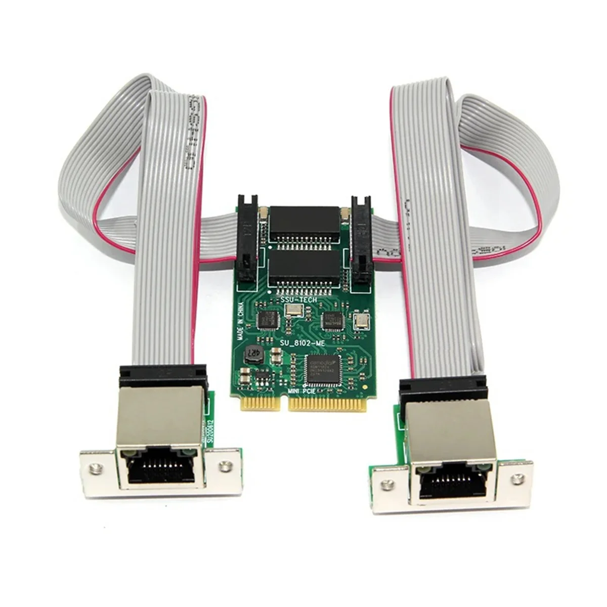 BNGF-Mini PCI-E to 2port Network Card 1000Mbps Gigabit Ethernet 10/100/1000M RJ45 LAN Network Adapter for Computer PC