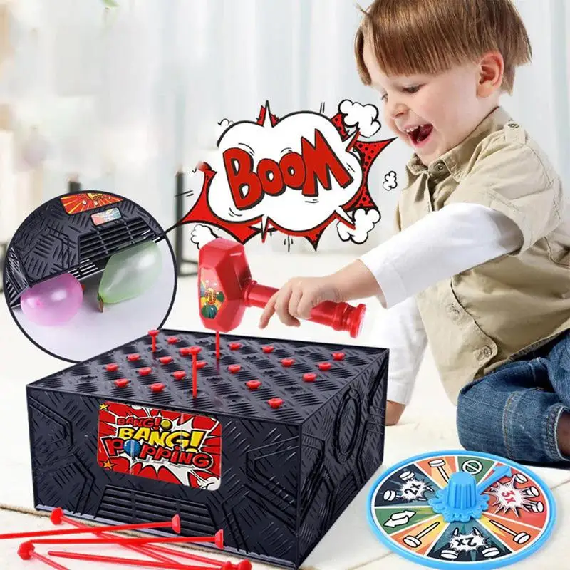 Juego de globos Whack a, caja de explosión de plástico, versátil, juego de mesa para niños y adultos, nuevo