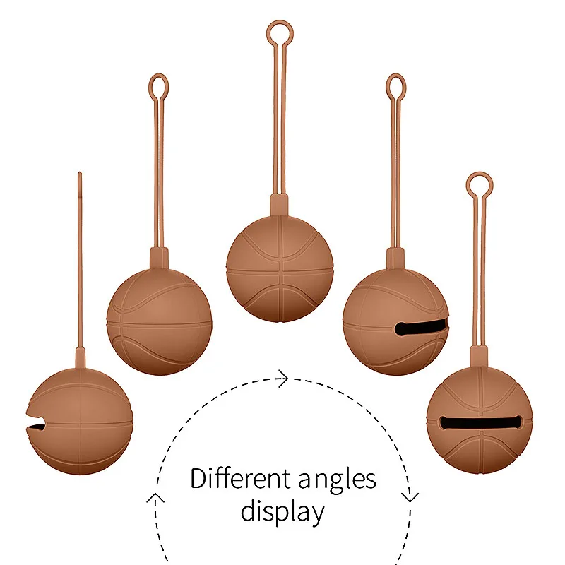 1 قطعة الغذاء الآمن الموافقة سيليكون الحلمة لحديثي الولادة شخصية الاطفال هوة حامل المحمولة كرة السلة شكل الحلمة