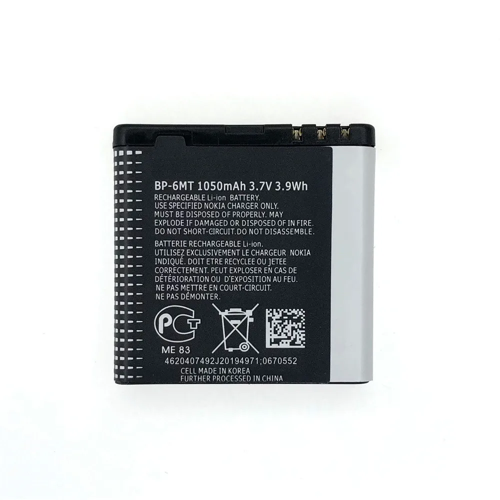 Rechargeable Battery 1050mAh BP-6MT BP6MT New Battery For Nokia N81 N82 N81-8G E51 E51i 6720 6720C BP 6MT Original Batteries