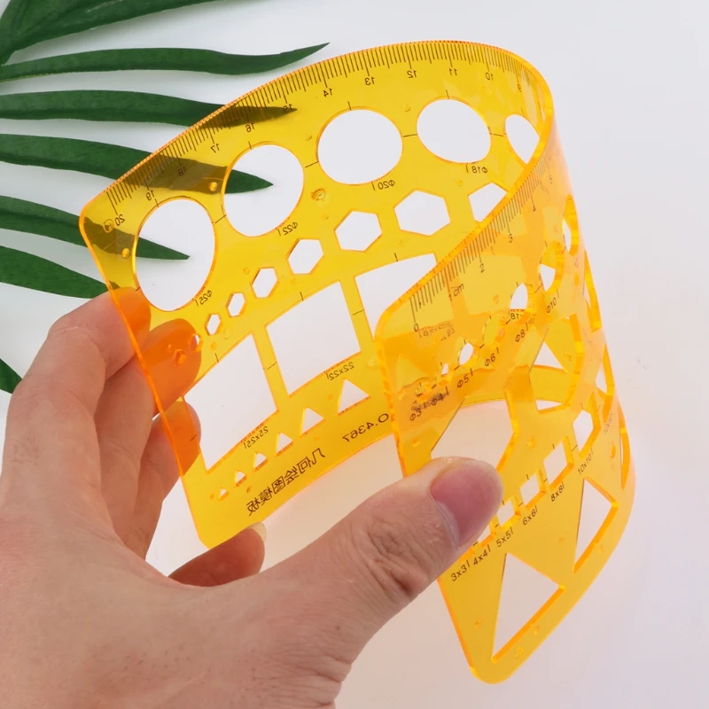K Resin Circles Squares for Triangle Geometric Template Ruler Stencil Measuring Dropship