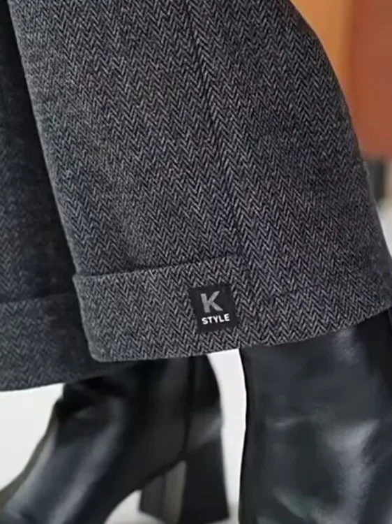 

Джинсы Mom с высокой талией, утепленные флисом, повседневные свободные брюки прямого кроя в корейском стиле, из полиэфирного волокна, теплые, для города