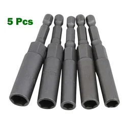 5pcs Hex Socket Sleeve Nozzles Nut Driver Set Drill Adapter Electric Screwdriver Nut Driver Socket Screwdriver Tool 6/7/8/9/10mm
