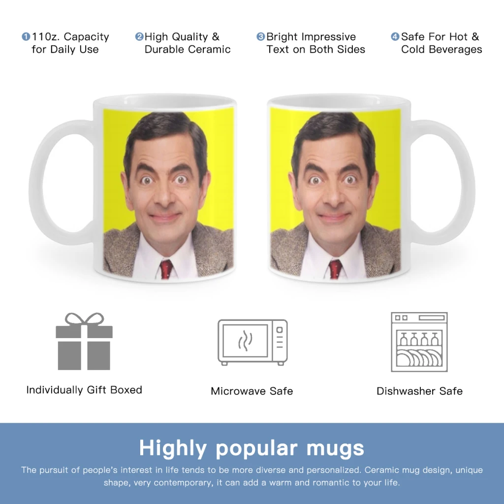 

Funny Man Bean Actor Rowan Atkinson Free shipping Ceramic Cup Coffee Oatmeal Breakfast Cup Creative Personality Mug