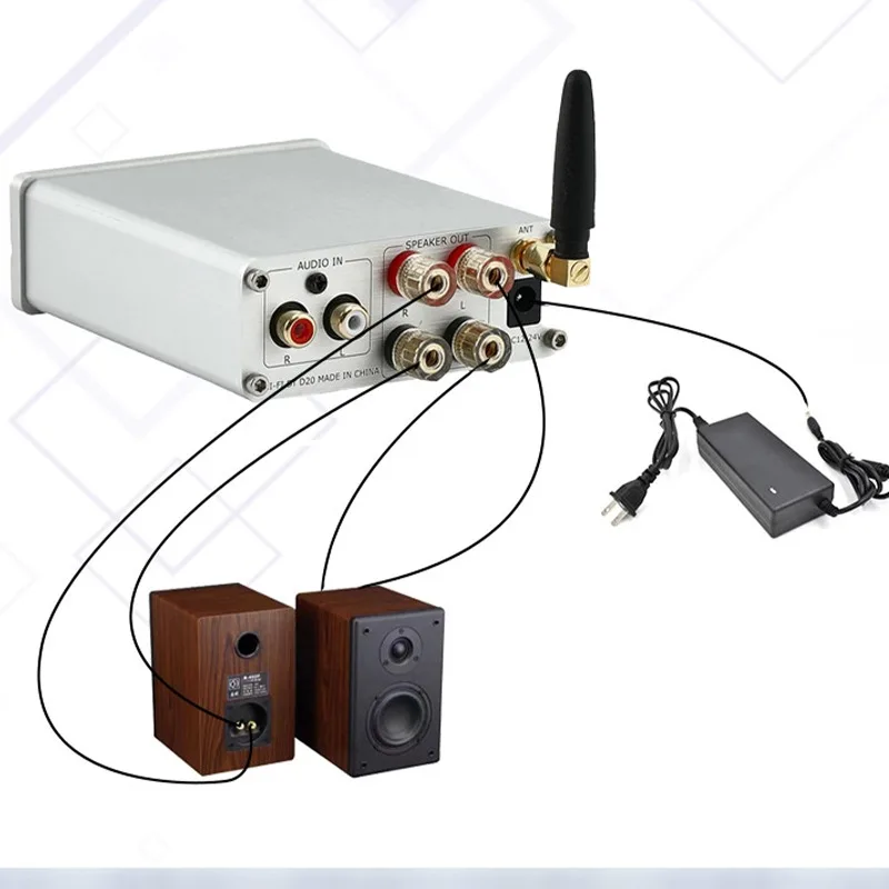 DC24V 100W*2 2.0 Channel Stereo TPA3116 HIFI Class D Mini Desktop Digital Bluetooth 5.0 Home Audio Amplifier