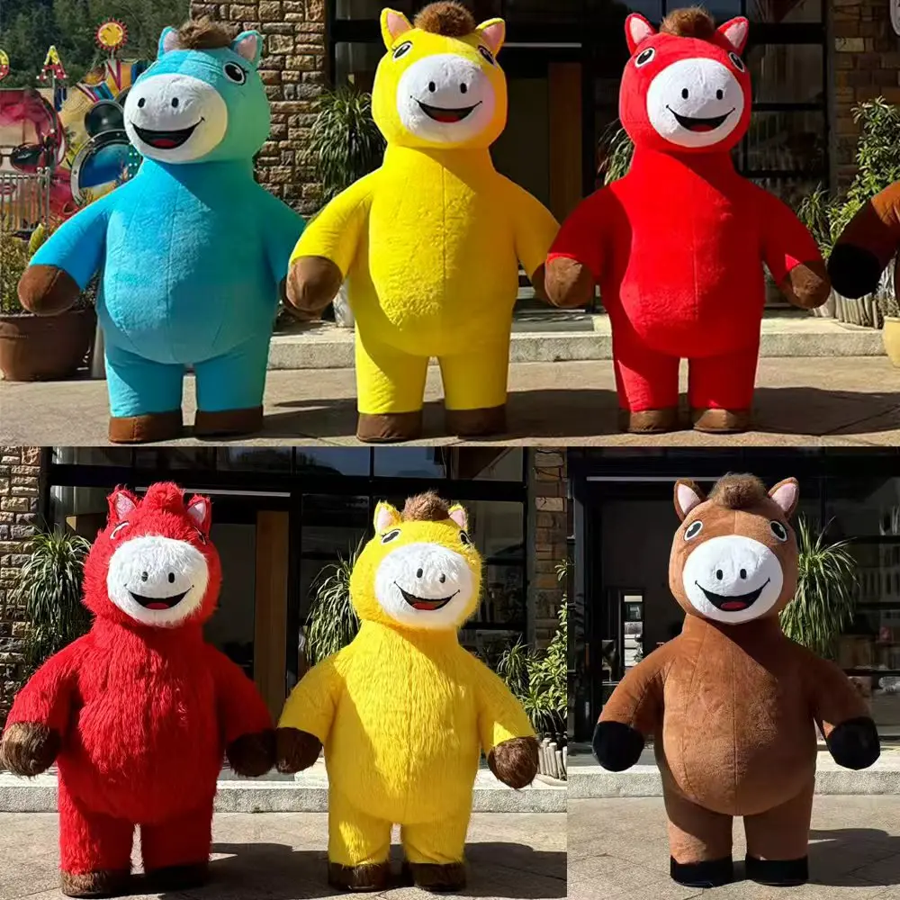 

Надувной костюм мультяшной фигурки для года лошади, надувной кукольный наряд для новогоднего фестиваля, выступлений без батареи