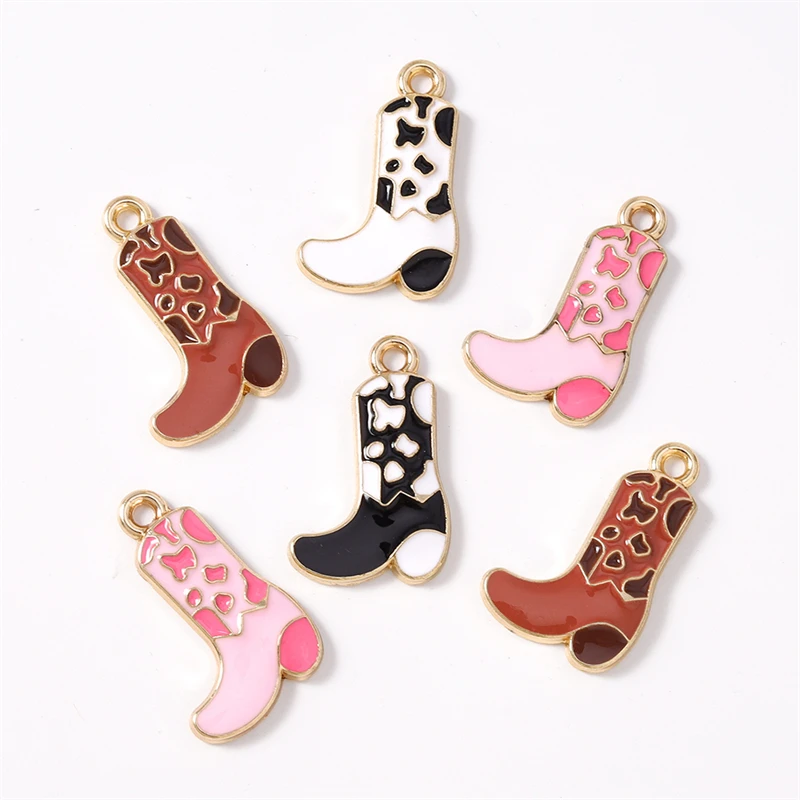 Duarte 20 Teile/los Nette Emaille Cowboy Stiefel Charms Anhänger für Schmuck Machen Ohrringe Halsketten Armbänder DIY Handwerk Zubehör – Detail 8