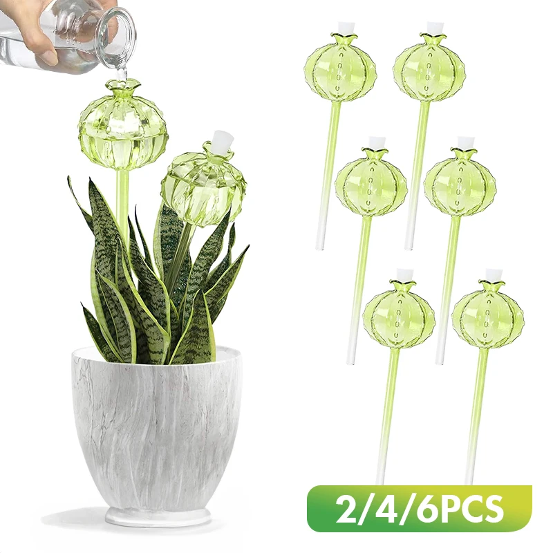 

2/4/6Pcs Automatic Self Watering Glass,Plant Watering Globes,Cactus Mushroom Shaped Plant Water Device,Drip Irrigation System