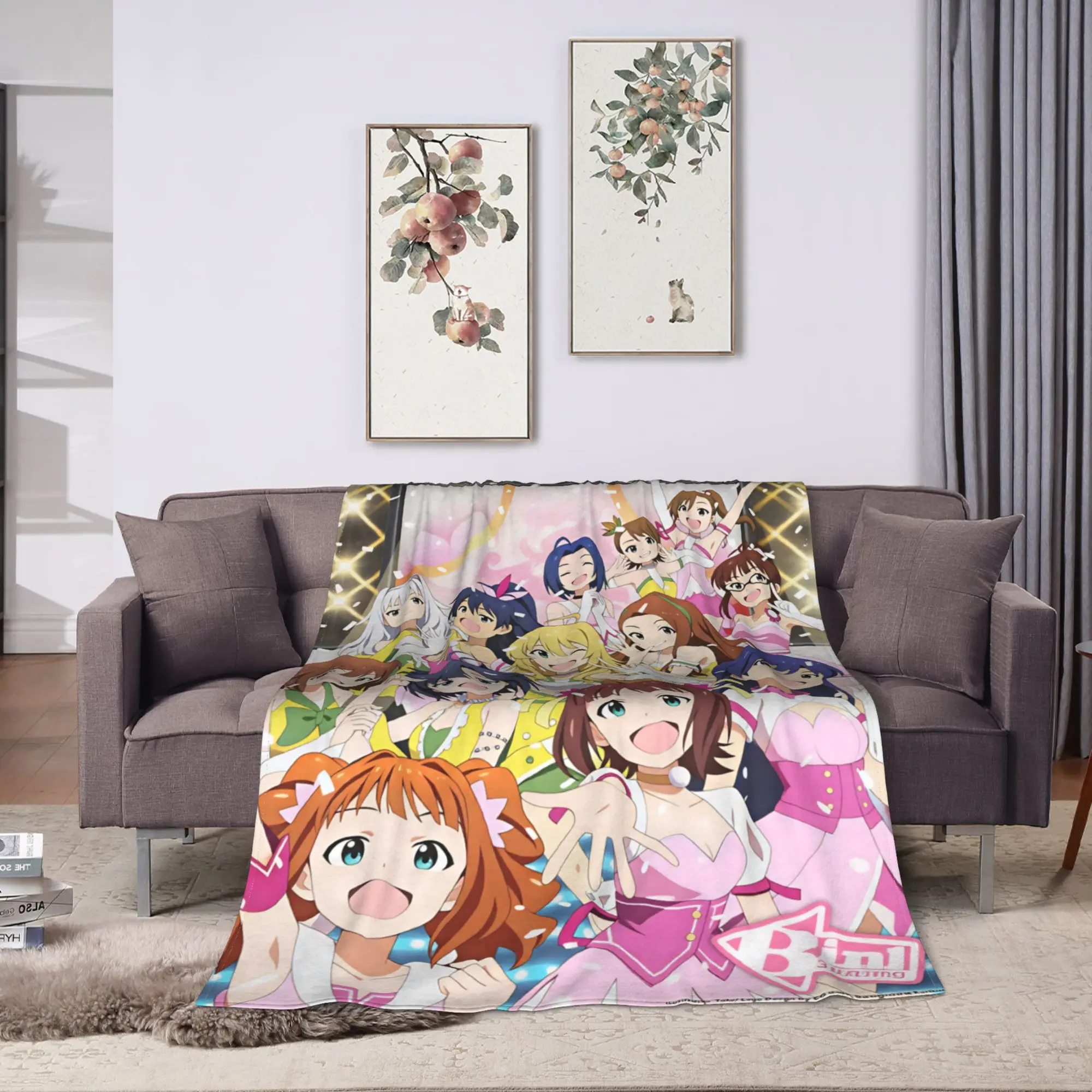 The Idolmaster  Soft Blankets  Travel Office Plush Throw Blanket Aesthetic Living Room Flannel Bedspread Sofa Bed Cover