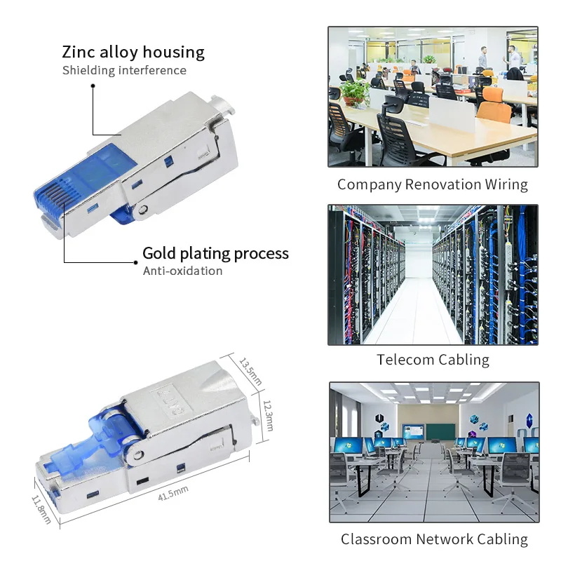 YXY RJ45 CAT6/Cat6A/CAT7 Connector Tool-Free Toolless RJ45 Termination Plug Reusable Shielded for Ethernet Cables 10Gbps