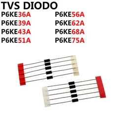 100PCS TVS DIODE P6KE36A P6KE39A P6KE43A P6KE51A P6KE56A P6KE62A P6KE68A P6KE75A