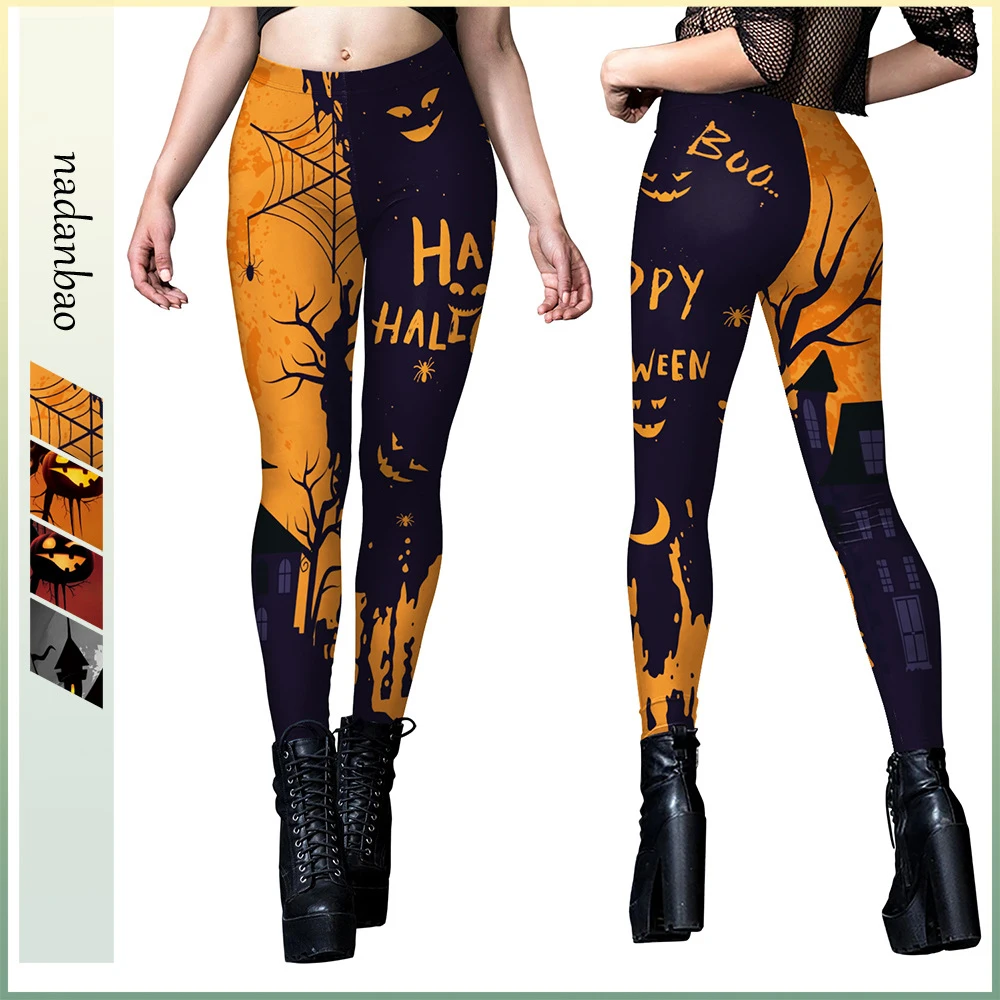 

New Halloween Woman Fitness Leggings Skull Digital 3D Print Adult Woman Sexy Stretch Pant Slim High Waist Leggings
