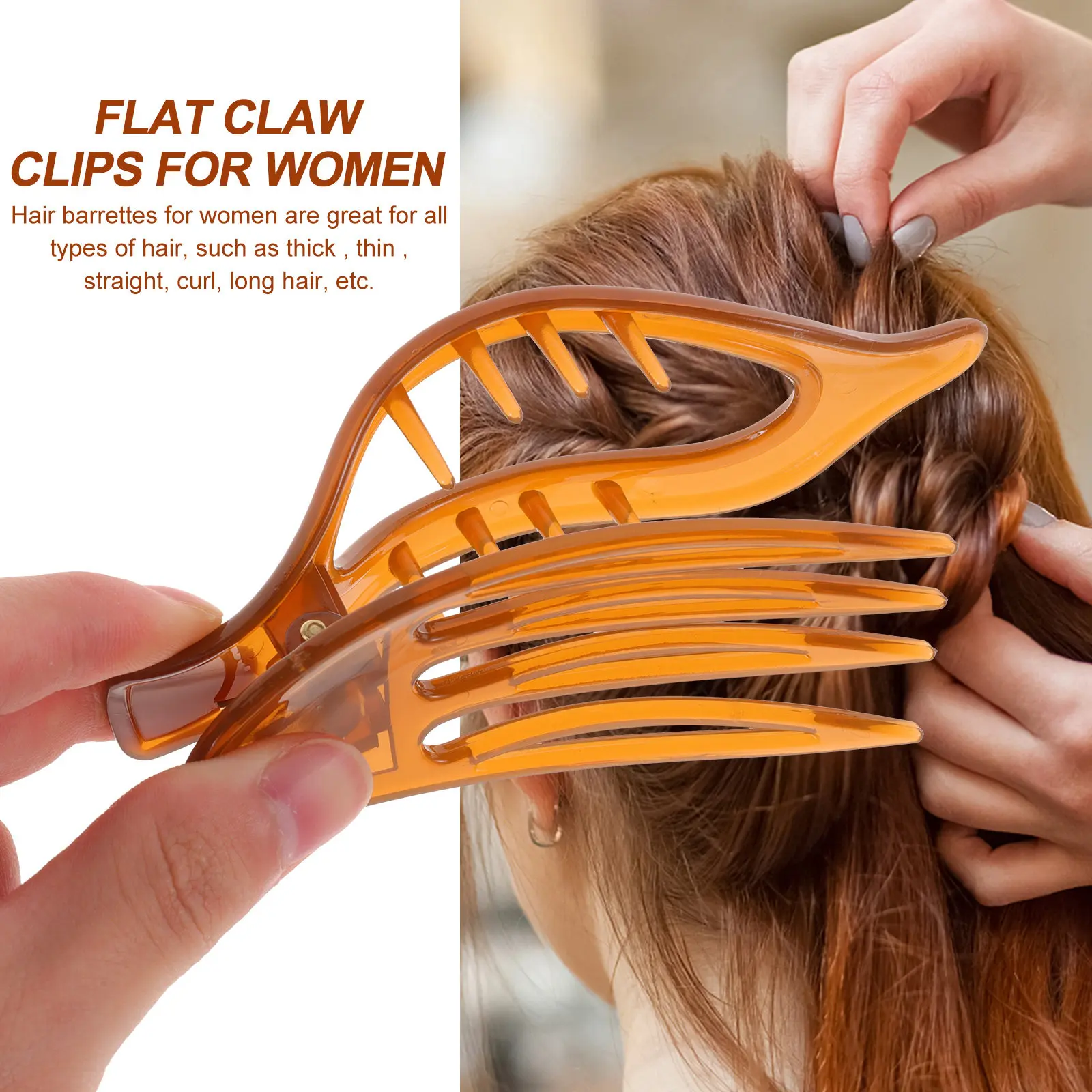 3Pcs French Hair Clips Acrylic Curved Claw Clips for Women Thick Hair Styling Sectioning Washing Face Beauty Cooking Sports