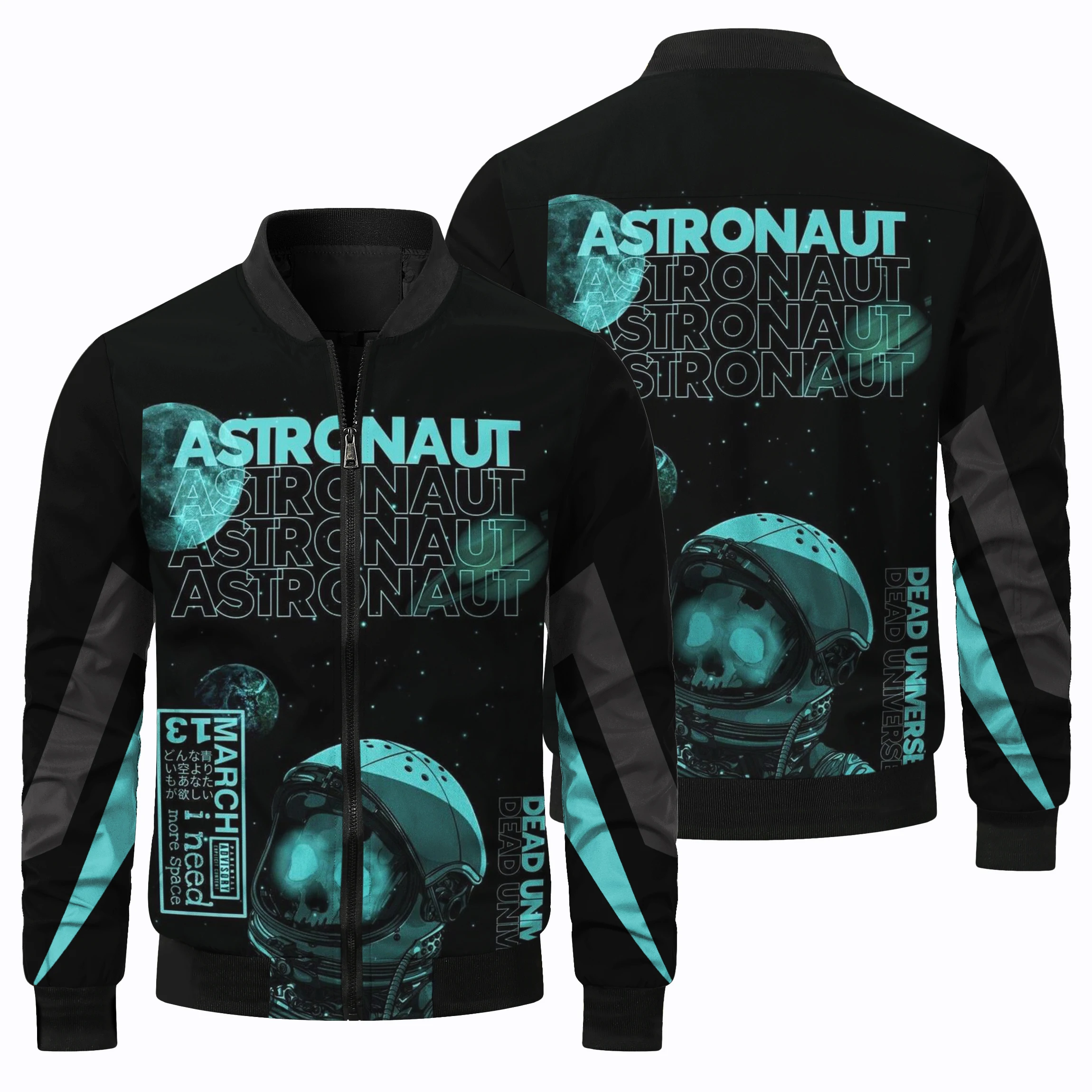 Autumn New Hot Baseball Jacket Biker Jacket Gram Personalized Printing Skull Astronaut Pattern Men's Clothing Men's Jackets