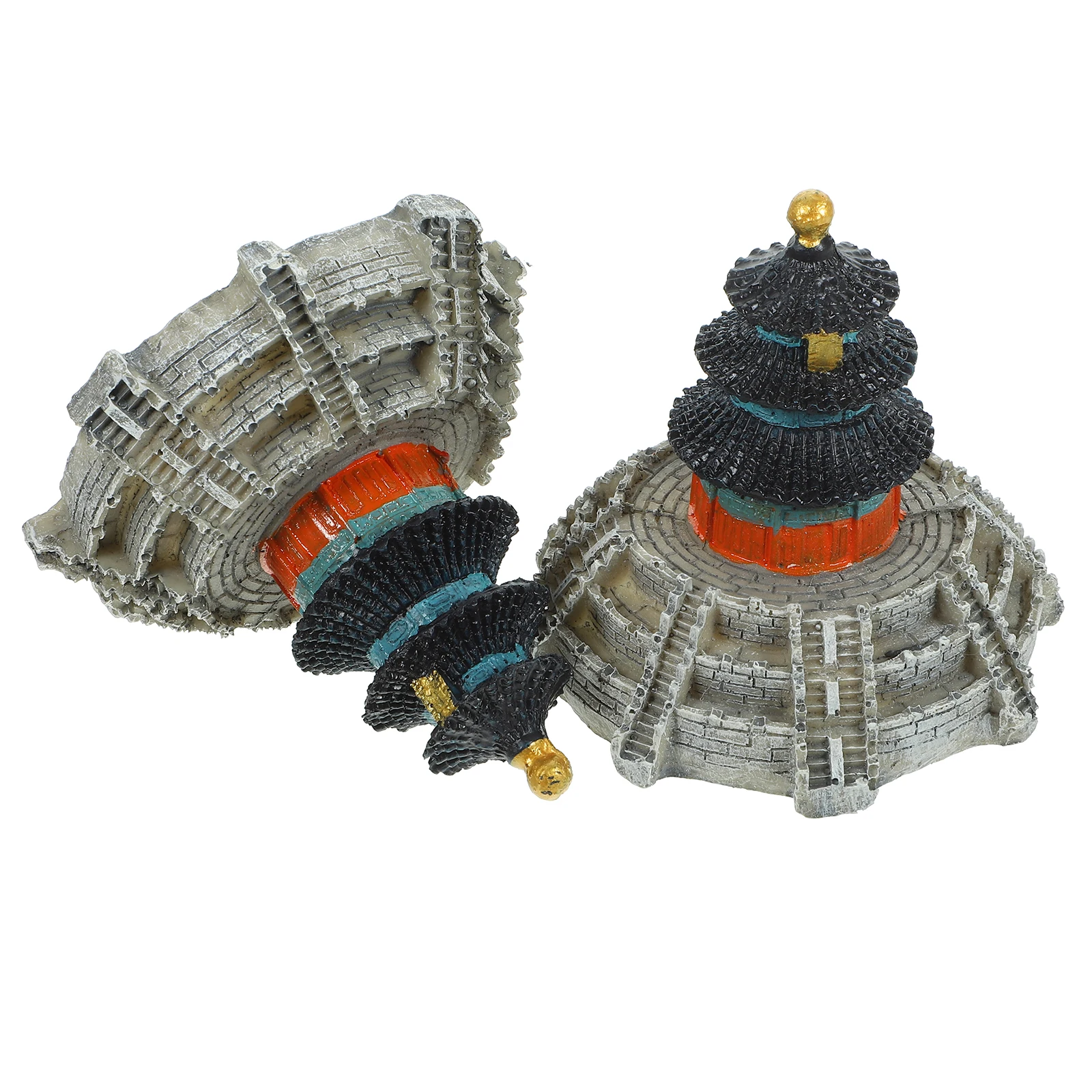 

2 Pcs Altar Ornaments Aquarium Decorative Statues Resin Decoration Decorations Absorbent Stone Fish Tank Landscaping Craft