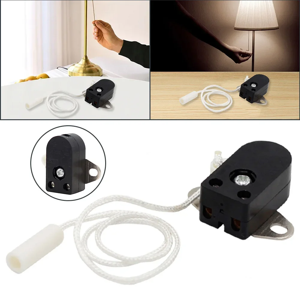 For Lighting Products Cord Switch Rotating Pull Switch Office Use PC PA Alloy 250V Voltage Convenient Pull-cord