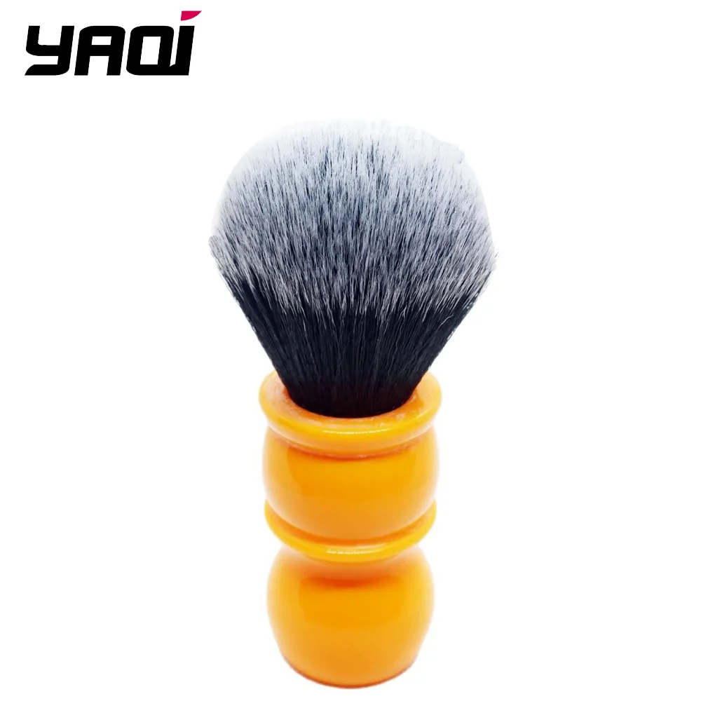 Brochas de afeitar Yaqi 2026 de 24 mm con pelo sintético suave, nudo Tuxedo y mango naranja