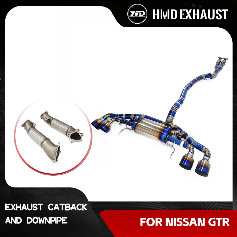 

Ti Catback for NISSAN GTR R35 Electronic valve Lossless installation Muffler Tips SS304 Downpipe with cat Exhaust system