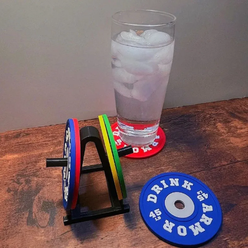 Non-slip Silicone Weight Plate Coaster, Soft Rubber, Barbell Stand, Weight Lifting Disk Coaster, PVC