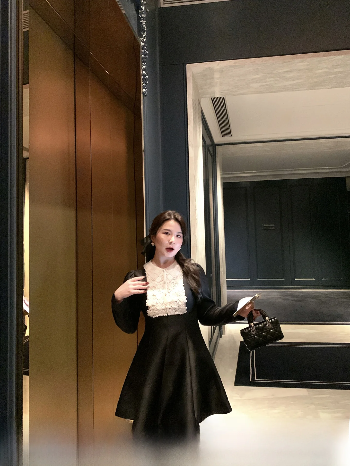 

Винтажное платье больших размеров с воротником-стойкой, А-силуэт, ретро-стиль, с завышенной талией, длинными рукавами, на молнии, повседневное