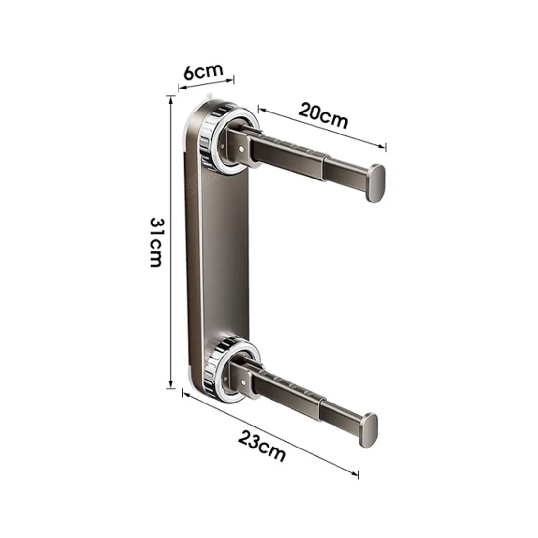 Foldable Hanger Storage Rack - No Drill Suction Cup Installation, Retractable Adjustable for Home Office, Durable Space-Saver