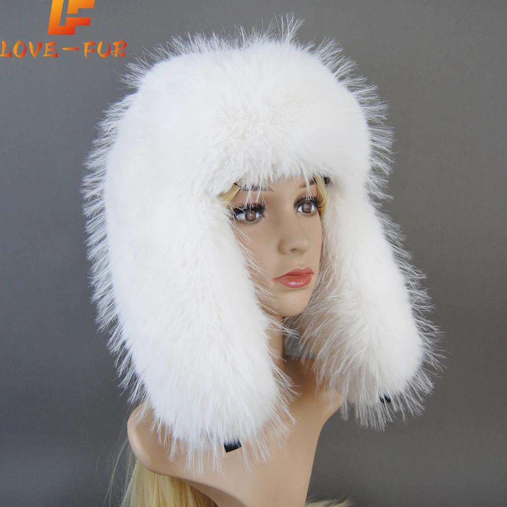 

2025 Winter Women Fashion False Fur Hat Artificial False Raccoon Fur Hats Outdoor Cap Ladies Thicken Warm False Raccoon Fur Caps