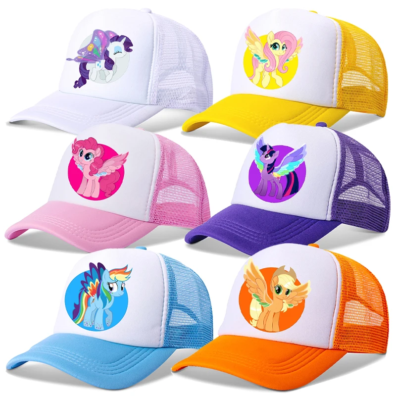 

My Littles Ponyi Baseball Cap Girls Women Summer Outdoors Sun Hat Kids Adult Kawaii Breathable Mesh Sunbonnet New Headgear Gift