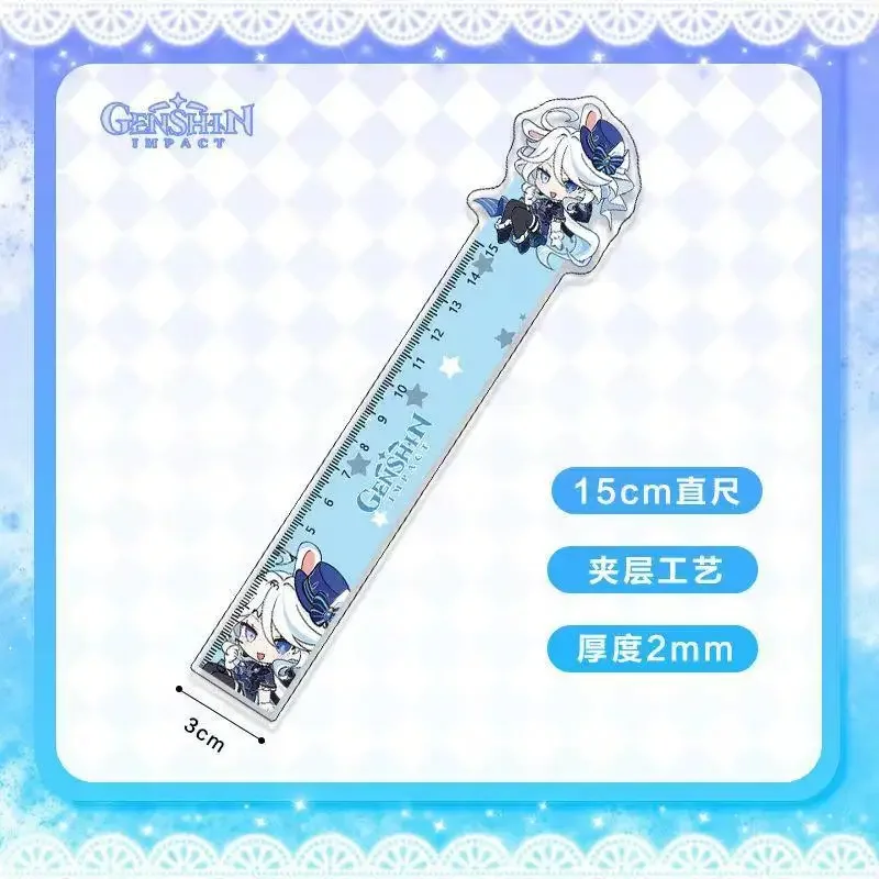 Game Genshin Impact Focalors Furina Raiden Shogun Yae Miko Zhongli wanderer Keqing Xiao Nahida acrylic Ruler Drawing Rulers gift